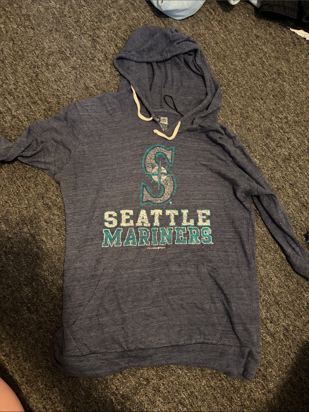 Seattle Mariners Kids Hooded Shirt - Navy Blue